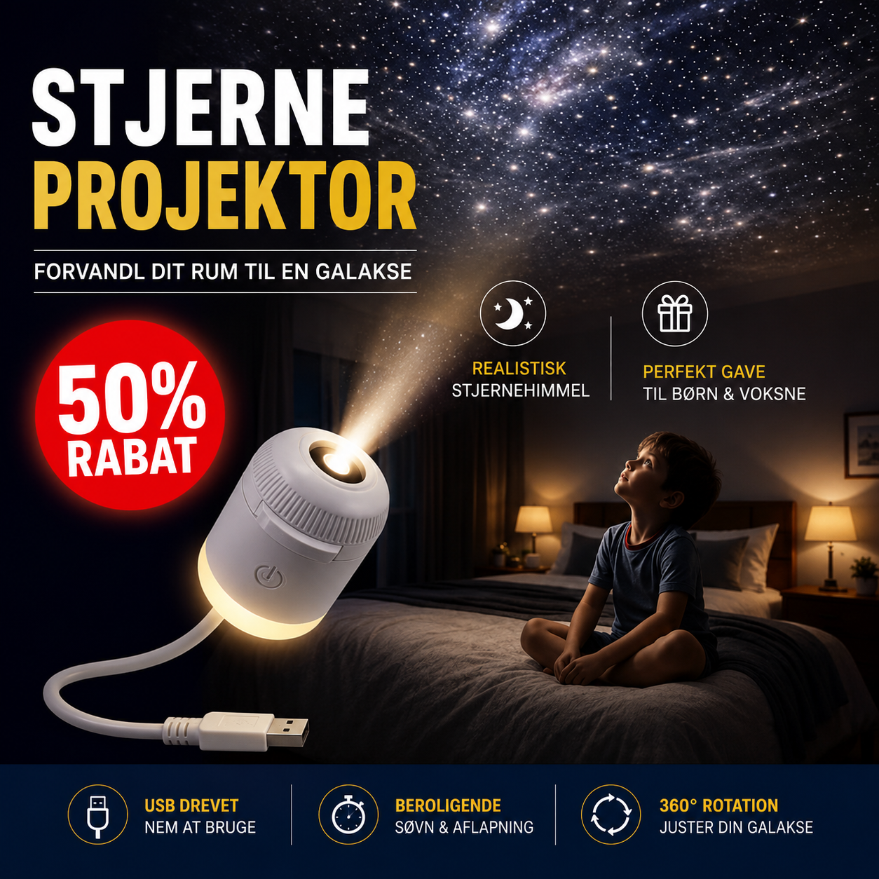 StellaSky™ Stjernehimmelprojektor
