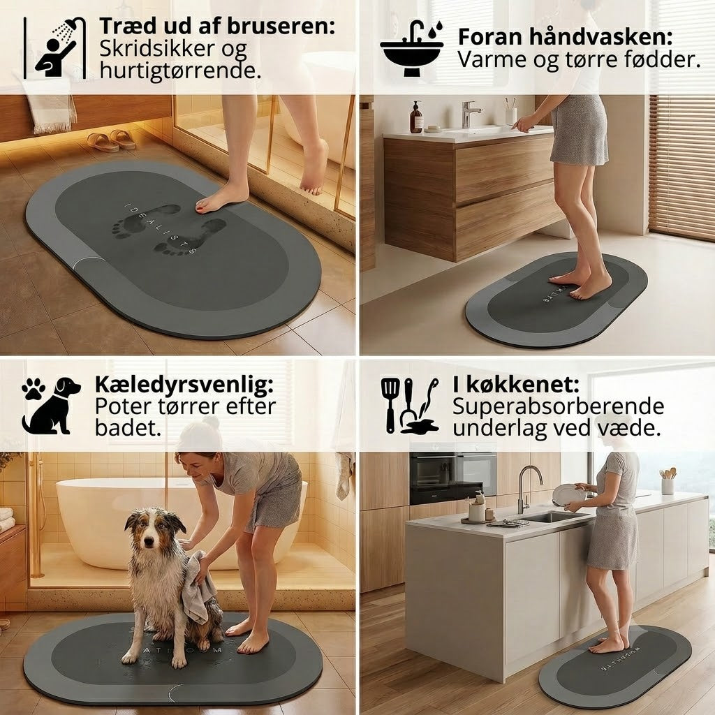 DryStep™ – Hurtigtørrende og skridsikker bademåtte
