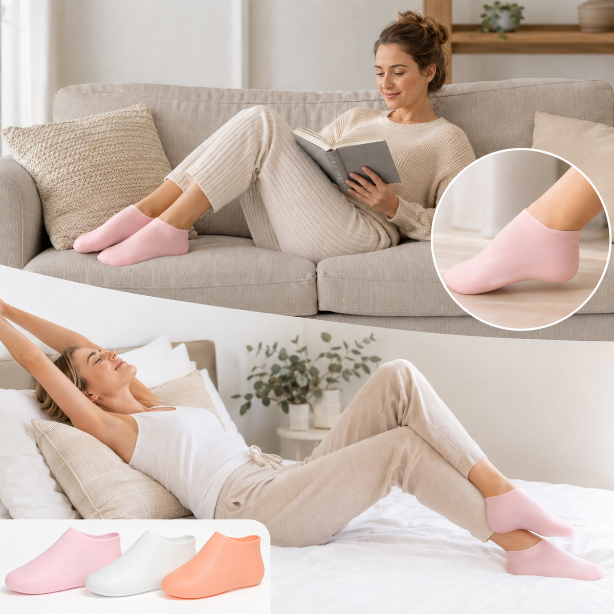 SoftStep™ Fugtgivende Silikonesokker (1 par + 1 par GRATIS)