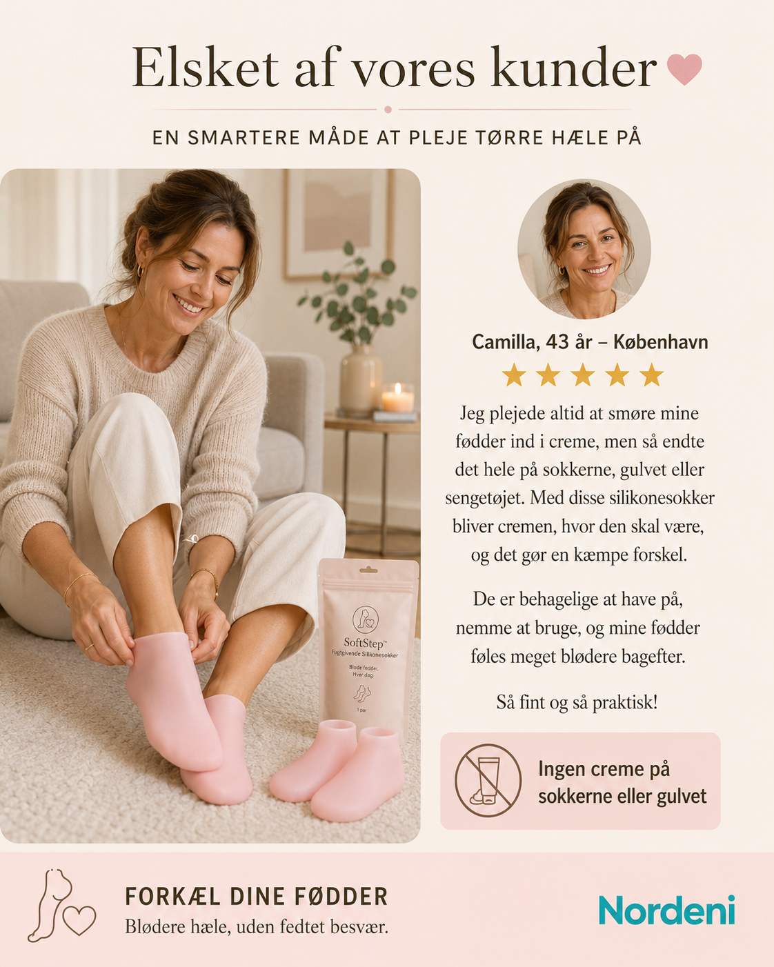 SoftStep™ Fugtgivende Silikonesokker (1 par + 1 par GRATIS)